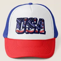 USA Flag Letters, American Flag Trucker Hat