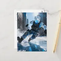 Funny anthromorphic icecube falling on ice  postcard