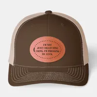 Pressed Penny Collector Lucky Souvenir Coin Custom Leather Patch Hat