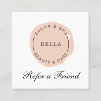 Minimal Modern Blush Salon and Spa Referral Card