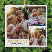 Grandma's Treasures Photo Keepsake Ceramic Ornament