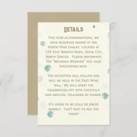 Ivory Winter Wonderland Snowflake Wedding Details Enclosure Card