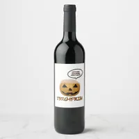 Halloween Trumpkin Fitted Wine Label