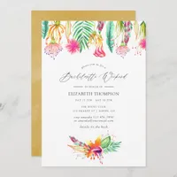 Floral Tropical Summer Bachelorette Weekend Invitation