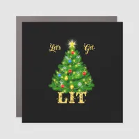 Let's Get Lit Christmas Christmas Car Magnet