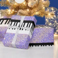 Piano Keys Pretty Lilac Patterned Wrapping Paper