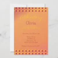 Orange Pink and Burgundy Girl Birthday Invitation