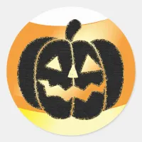 Orange and Black Pumpkin Halloween Stickers