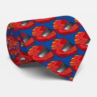 Red and Blue Motorbike Motorcyclist Patterned Neck Tie