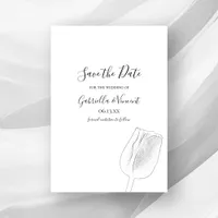 Tulip Sketch Spring Wedding Save the Date