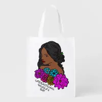 International Women's Day Ebony Beauty Grocery Bag