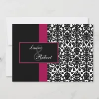 pink monogram wedding Thank You Card