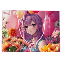 Anime Themed Birthday Girl Large Gift Bag