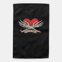 Cross My Heart Hope To Die Skeleton Hands Hearts Garden Flag