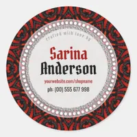 Red Black Tribal Pattern Made By Labels Stickers