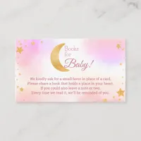 Books for Baby Over the Moon Girl Baby Shower Enclosure Card