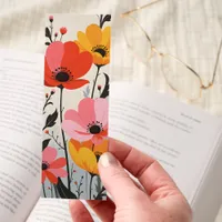 Vibrant Red Yellow Pink Flowers Two-sided Bookmarks