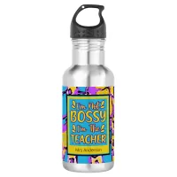 Abstract Art Acrylic Oil Funny Teacher Quote Stainless Steel Water Bottle