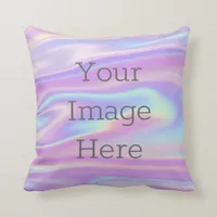 Create Your Own Iridescent Rainbow Swirl Faux Foil Throw Pillow