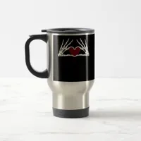 To Death  - Skeleton Heart Hands Travel Mug
