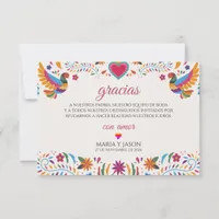 Fiesta Colorful Flowers Botanical Spanish Wedding Thank You Card