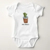 Potted Succulent Houseplant Custom Baby Bodysuit