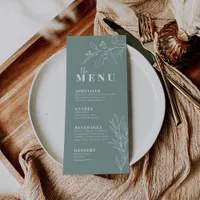 Floral Sage Green Menu