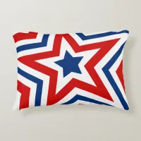 Stars and Stripes Red, White and Blue Colorful Accent Pillow