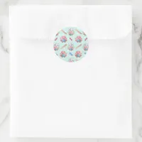 Back to School Elephant Pattern Classic Round Sticker