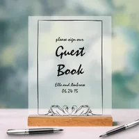 Modern Swan Chic Please Sign Our Guest Book Sign