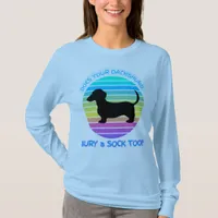 Retro Sunset Does your Dachshund Bury a Sock Too? T-Shirt