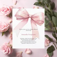 Pink bow girl Baby Shower invitation