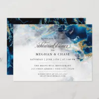 Rehearsal Dinner |  Blue Sapphire Watercolor Geode Invitation