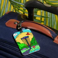 Disc Golf Course Summer Sunshine Luggage Tag