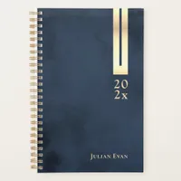 Modern Navy Blue & Gold Shiny Detail Non Dated Planner