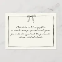 Timeless Chic Coquette Bow Bridal Shower Brunch  Enclosure Card