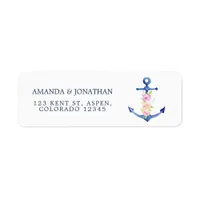 Watercolor Nautical Themed Wedding Label