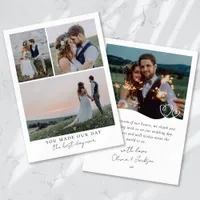 Best Day Ever Heart Wedding Photo Thank You Card