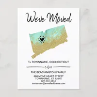 *~* STATE CONNECTICUT ||  New Address - Moving Announcement Postcard