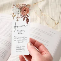 Forever starts here photo floral wedding favor  bookmarks