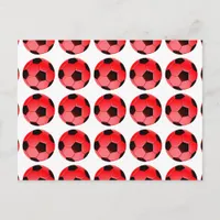 Red American Soccer or Association Football Ball Postcard