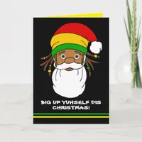 Jamaican Rasta Santa Merry Christmas Card