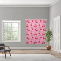 Cherries on Pink Pattern Sheer Curtains