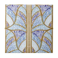 Mediterranean Blue. & Gold Mosaic Pattern  Ceramic Tile