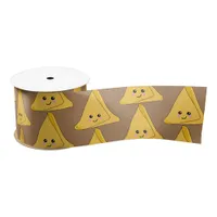 Indian Samosas Cute Kawaii Food Patterned Satin Ribbon