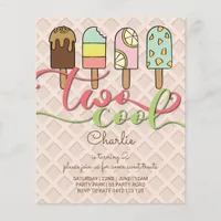 BUDGET Two Cool Popsicle Birthday Invitation 