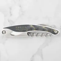 Moody Ink Charcoal Gold Wedding Party ID988 Waiter's Corkscrew