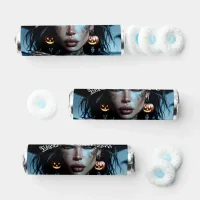 Pretty Gothic Witch with Tattoos Halloween Party Breath Savers® Mints