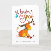 Humorous Cute Oh Deer What A Year Holiday Card