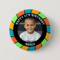 Personalized Age, Name and Photo Birthday  Button